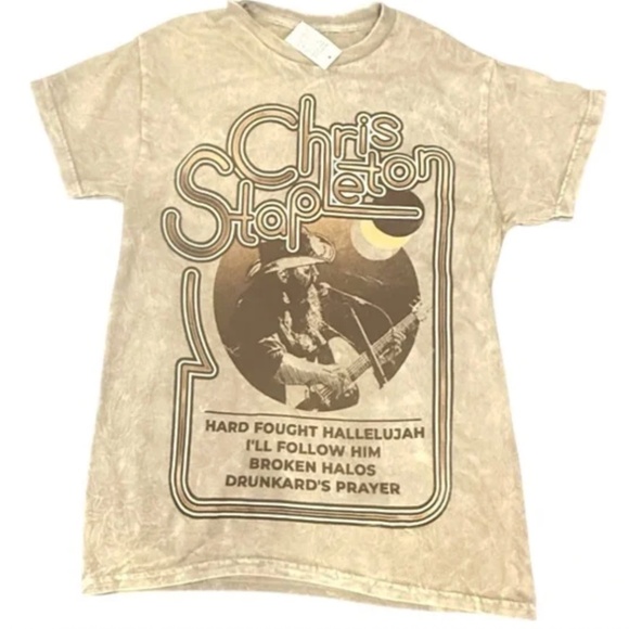 NWT Chris Stapleton Graphic T-Shirt - Cream Size Small - Picture 2 of 4
